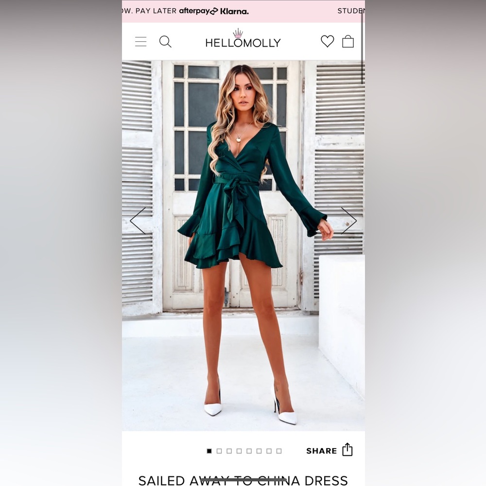 EUC Hello Molly Sailed Away To China Jade Dress